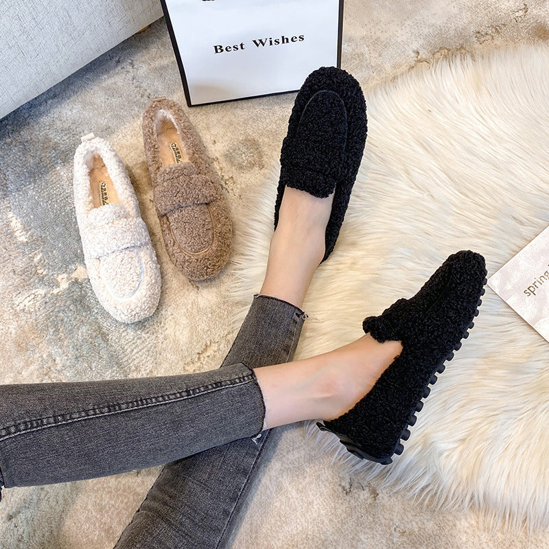 Mocassins femme en peluche – confort et style
