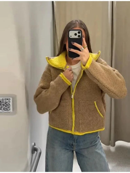 Cardigan tricoté femme chic à poches et zip