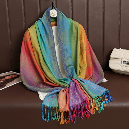 Écharpe Cachemire Femme – Châle Jacquard Paisley