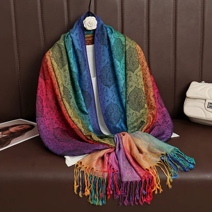 Écharpe Cachemire Femme – Châle Jacquard Paisley