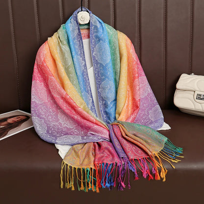 Écharpe Cachemire Femme – Châle Jacquard Paisley