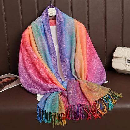 Écharpe Cachemire Femme – Châle Jacquard Paisley