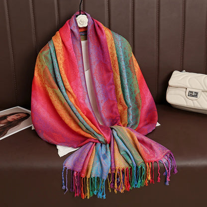 Écharpe Cachemire Femme – Châle Jacquard Paisley