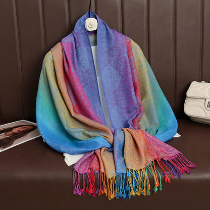 Écharpe Cachemire Femme – Châle Jacquard Paisley