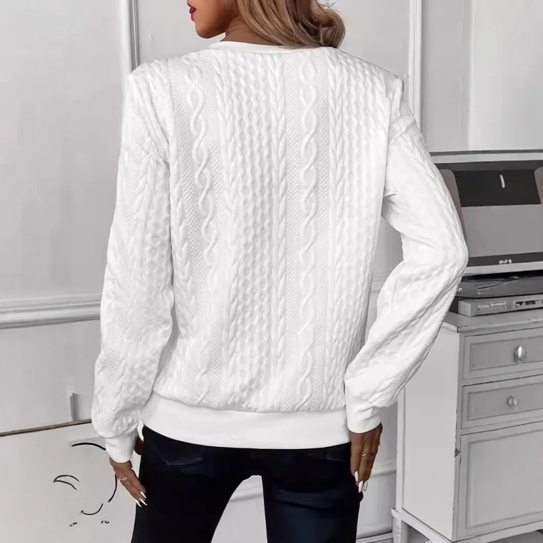 Pull femme col V zippé manches longues