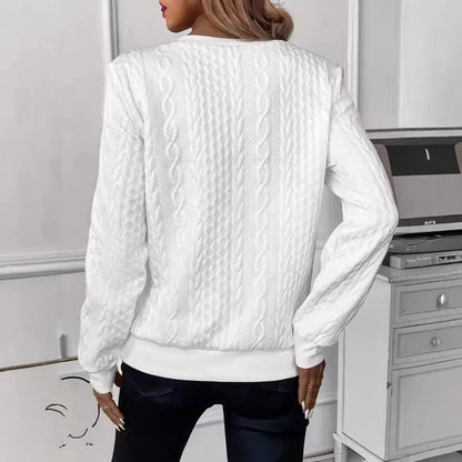 Pull femme col V zippé manches longues