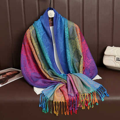 Écharpe Cachemire Femme – Châle Jacquard Paisley