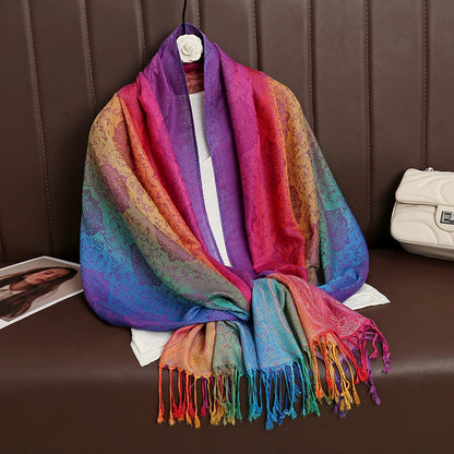 Écharpe Cachemire Femme – Châle Jacquard Paisley