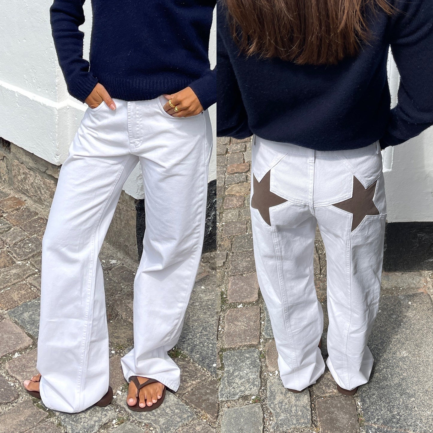 Jean Large Femme à Motif Étoile