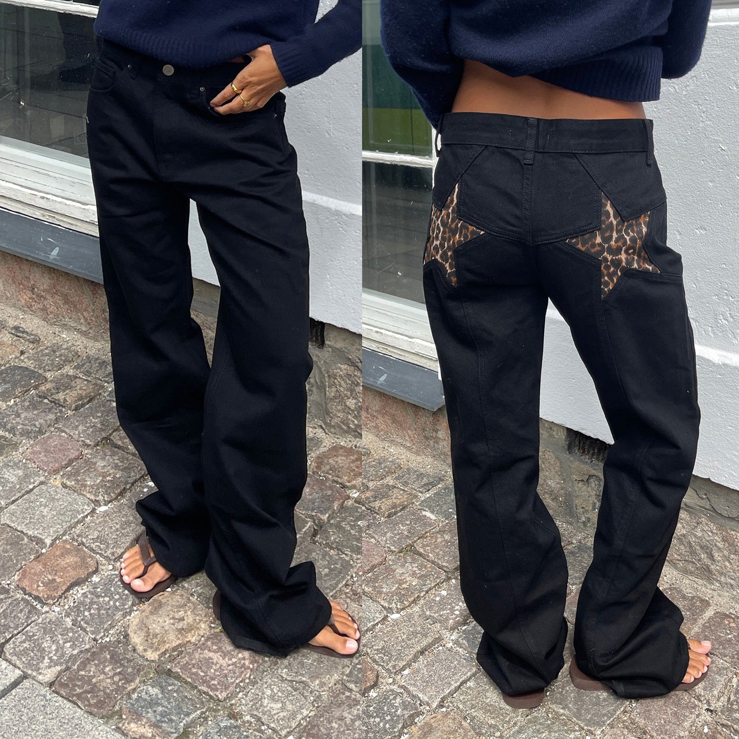 Jean Large Femme à Motif Étoile