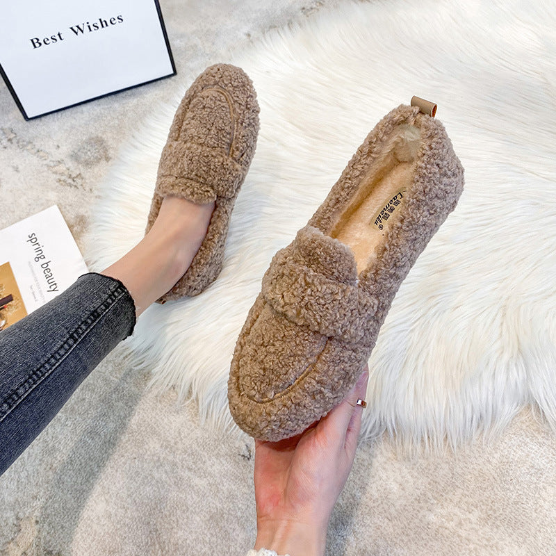Mocassins femme en peluche – confort et style