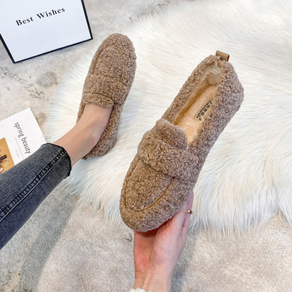 Mocassins femme en peluche – confort et style